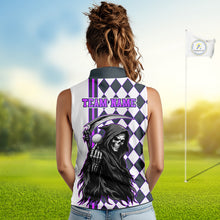 Load image into Gallery viewer, Person wearing a sleeveless shirt with a grim reaper design and 'Team Name' text on a golf course.