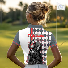 Load image into Gallery viewer, Person wearing a golf shirt with a graphic design on a golf course