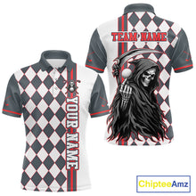 Load image into Gallery viewer, Personalized Skeleton Golf Polo Shirt For Mens - Funny Grim Reaper Golf Team Polo|Red 