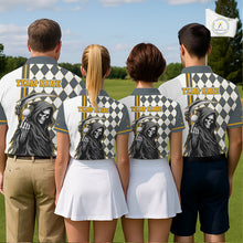 Load image into Gallery viewer, Personalized Skeleton Golf Polo Shirt For Womens - Funny Grim Reaper Golf Team Polo|Yellow NHT1156