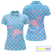 Load image into Gallery viewer, Women's Flamingo Golf Polo Shirt – Personalized Pink Flamingo Golf Jersey With Custom Name