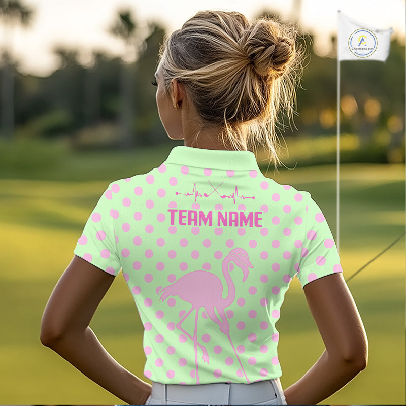 Women's Flamingo Golf Polo Shirt – Personalized Pink Flamingo Golf Jersey With Custom Name