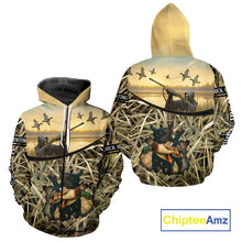 Load image into Gallery viewer, Duck Hunting 3D Waterfowl Camo Grim Reaper Black Labrador Retriever Shirt Hunting Gift NHT202