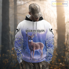 Load image into Gallery viewer, Deer Hunting Winter Hoodie, Long Sleeve Shirt – Personalized Team Name, For Deer Hunters NHT08