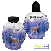 Load image into Gallery viewer, Deer Hunting Winter Hoodie, Long Sleeve Shirt – Personalized Team Name, For Deer Hunters NHT08