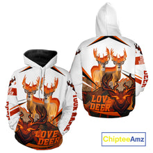 Load image into Gallery viewer, White-tailed Deer Buck Pair 3D Printed Orange Shirt – Personalized Gifts for Deer Hunters NHT11