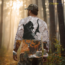 Load image into Gallery viewer, Orange Bowhunting Deer Camouflage Personalized Hunting Bow Grim Reaper Shirt NHT18