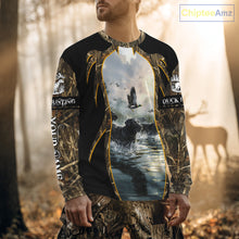 Load image into Gallery viewer, Duck Hunting Grass Camo with Black Labrador Retriever 3D Shirts, Hunting Gifts NBT140