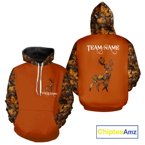 Best Deer Hunting Orange Camouflage Custom Name 3D All-Over Printed Shirt, Deer Hunting Gifts NHT51