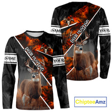 Load image into Gallery viewer, Best Whitetail Deer Hunting Shirt Custom Name Black Orange Camo Gift For Hunters Hunting Gift NHT53