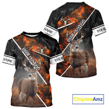 Load image into Gallery viewer, Best Whitetail Deer Hunting Shirt Custom Name Black Orange Camo Gift For Hunters Hunting Gift NHT53