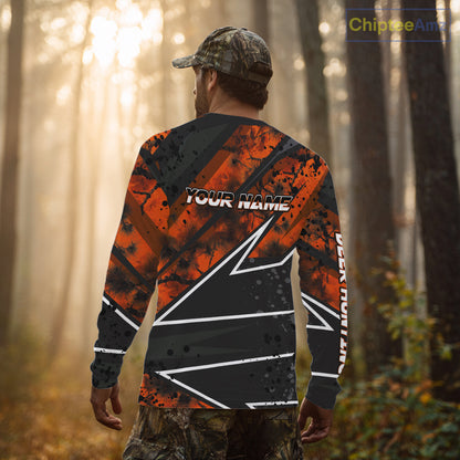 Deer Hunting Clothes 3D Orange Camo Black Custom Name Best Gifts For Deer Hunters NHT66