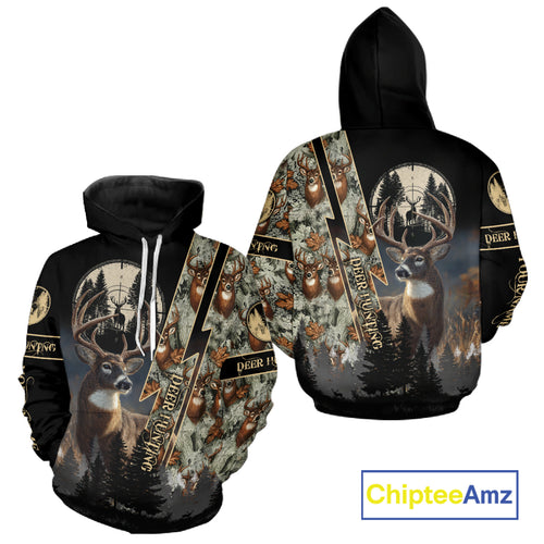 Deer Hunting Shirt Whitetail Deer With Scope Camo Custom Name Hunting Gifts For Hunters NHT86