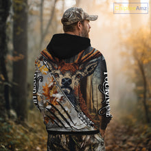 Load image into Gallery viewer, Whitetails Deer Hunting Shirt Custom Name Beautiful Camo Autumn Leaves For Deer Hunters NHT37