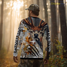 Load image into Gallery viewer, Whitetails Deer Hunting Shirt Custom Name Beautiful Camo Autumn Leaves For Deer Hunters NHT37