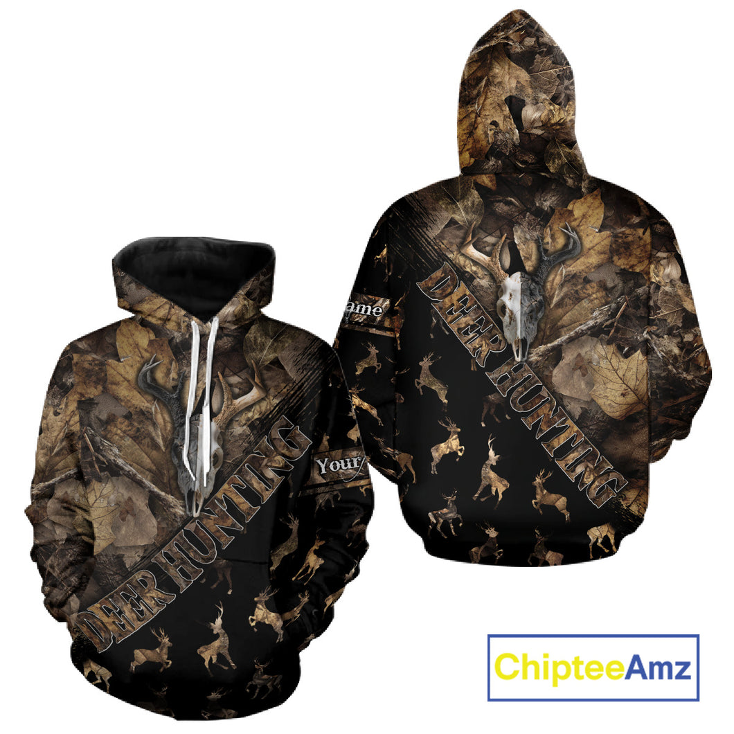 Deer Hunting Custom Name Camo Shirt, Hunting Gift For Men, Camouflage Deer Shirts NHT10