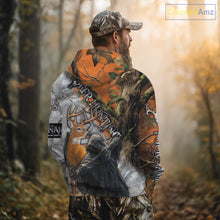 Load image into Gallery viewer, Deer Hunting 3D Shirt All-Over Print Orange White Tree Camo Deer Buck Grim Reaper For Hunters NHT23