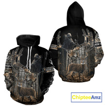 Load image into Gallery viewer, Best Season Whitetail Deer Hunting Shirt Custom Name Black Camo Forest Gift For Hunters NHT54