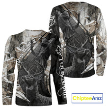 Load image into Gallery viewer, Custom 3D Deer Hunting Shirt With Black Deer Grim Reaper Winter Camo For Deer Hunting Season NHT74