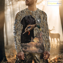 Load image into Gallery viewer, Duck Hunting Shirt Camo with Labrador Retriever Black 3D All Over Printing Shirts for Men NHT95