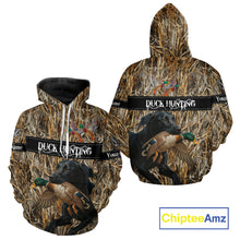 Load image into Gallery viewer, Duck Hunting Shirts With Black Labrador Retriever Dog Shirts Personalized Hunting Clothes NHT115