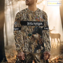 Load image into Gallery viewer, Duck Hunting Shirts With Black Labrador Retriever Dog Shirts Personalized Hunting Clothes NHT115