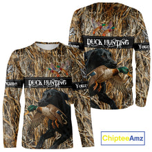 Load image into Gallery viewer, Duck Hunting Shirts With Black Labrador Retriever Dog Shirts Personalized Hunting Clothes NHT115