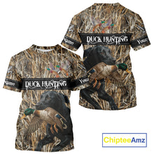Load image into Gallery viewer, Duck Hunting Shirts With Black Labrador Retriever Dog Shirts Personalized Hunting Clothes NHT115