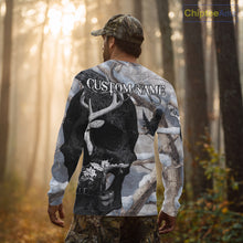 Load image into Gallery viewer, Snow Deer Hunting Shirt Deer Skull Camo Full Printing Custom Name For Deer Hunters, Best Hunting Gifts NHT21