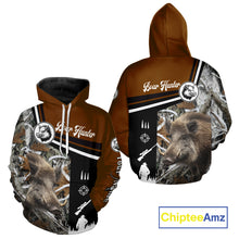 Load image into Gallery viewer, Boar Hunting Brown Camo Snow Winter 3D Shirt For Hunting Season Hunting Clothes For Hunters NHT120
