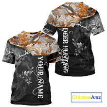 Load image into Gallery viewer, Custom Black Orange Forest Camo Deer Hunting Shirt For Men | 3D Full Print Hunting Clothes NHT58