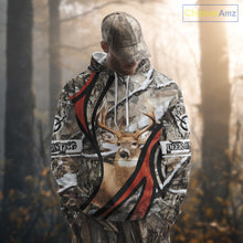 Load image into Gallery viewer, Whitetail Deer Hunting Shirt Custom Name Snow Camo, Season Deer Hunting Clothes For Men NHT80