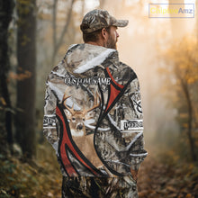 Load image into Gallery viewer, Whitetail Deer Hunting Shirt Custom Name Snow Camo, Season Deer Hunting Clothes For Men NHT80