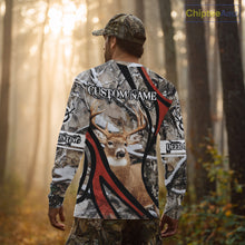 Load image into Gallery viewer, Whitetail Deer Hunting Shirt Custom Name Snow Camo, Season Deer Hunting Clothes For Men NHT80