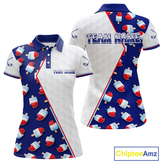 Custom Popsicle Pattern Womens Golf Polo, Personalized Summer Sweet Golf Shirt, Custom Golf Jersey, Familly Team Shirt NHT698