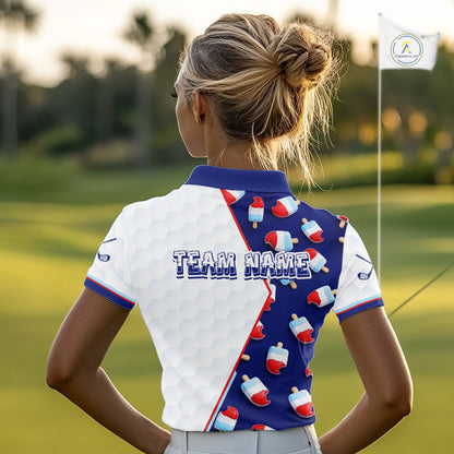 Custom Popsicle Pattern Womens Golf Polo, Personalized Summer Sweet Golf Shirt, Custom Golf Jersey, Familly Team Shirt NHT698