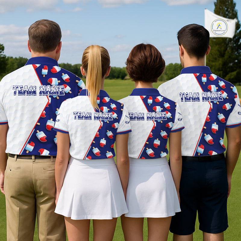 Custom Popsicle Pattern Womens Golf Polo, Personalized Summer Sweet Golf Shirt, Custom Golf Jersey, Familly Team Shirt NHT698
