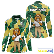 Load image into Gallery viewer, Custom Green Lion Womens Golf Polo Shirts, Lion Golf Team Jerseys