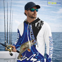 Load image into Gallery viewer, Musky Fishing Jersey Personalized Name Hooded Fishing Shirt, Angler Tournament Fishing Apparel NHT870