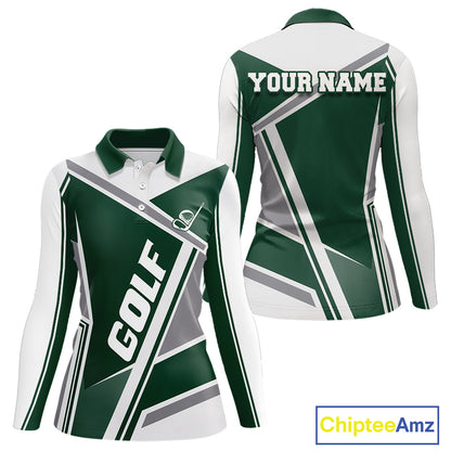 Green Womens Golf Polo Shirt Custom Golf Shirts For Team Personalized Golf Gifts NHT721