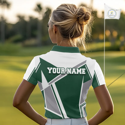 Green Womens Golf Polo Shirt Custom Golf Shirts For Team Personalized Golf Gifts NHT721