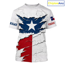 Load image into Gallery viewer, Texas Short Sleeve Fishing T-Shirts Patriotic Texas Flag UV Protection Fishing Apparel 