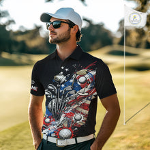 Load image into Gallery viewer, Patriotic Golf Polo Shirt Custom USA Flag Golf Shirt For Men, Golf Apparel Gift For Golfers NHT904