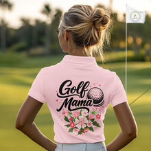 Load image into Gallery viewer, Pink Golf Mama Womens Polo Shirt, Funny Golf Mom Shirt, Mothers Day Gift For Golf Lover Mom, Ladies Golf Polo NHT749