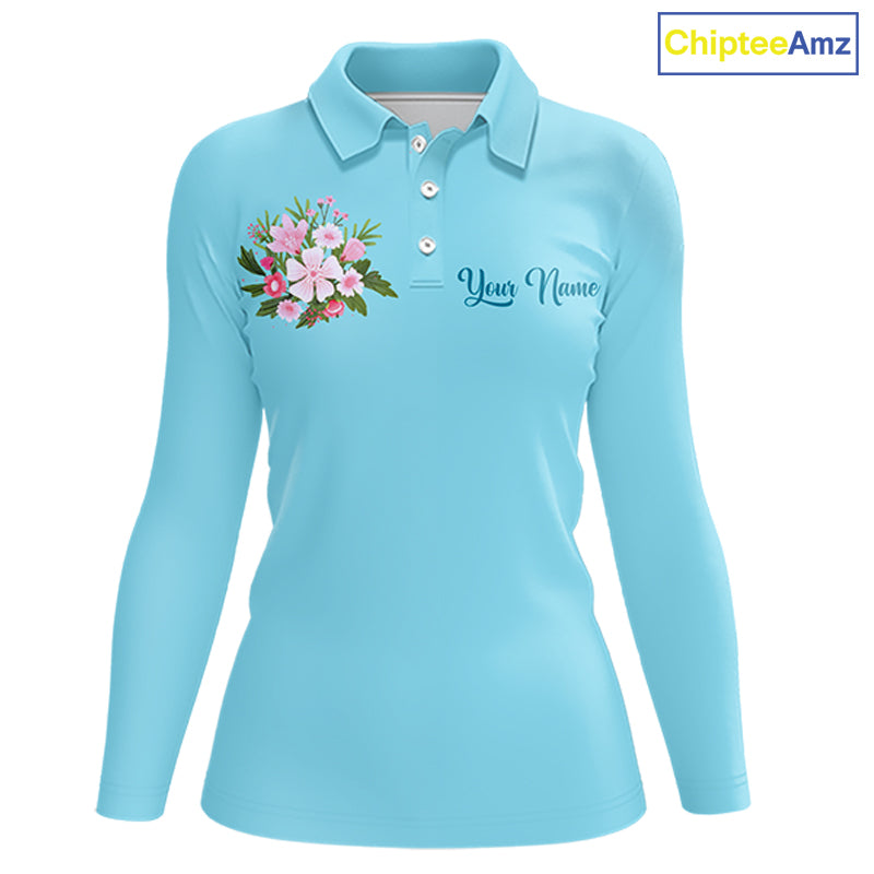 Blue Golf Mama Womens Polo Shirt, Funny Golf Mom Shirt, Mothers Day Gift For Golf Lover Mom, Ladies Golf Polo NHT750