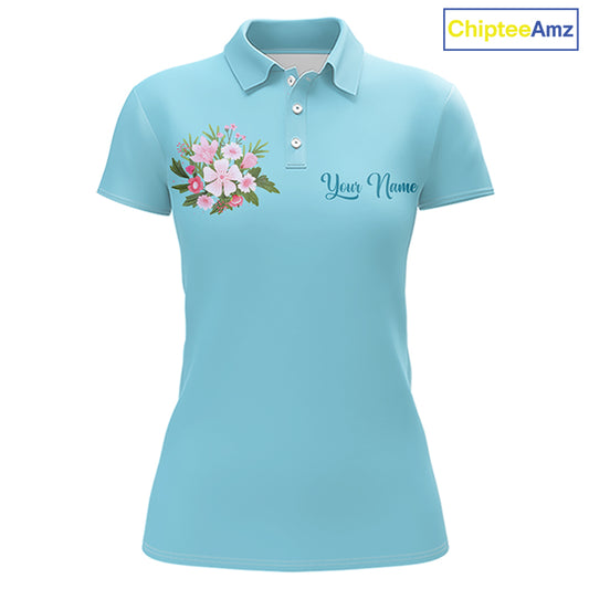 Blue Golf Mama Womens Polo Shirt, Funny Golf Mom Shirt, Mothers Day Gift For Golf Lover Mom, Ladies Golf Polo NHT750