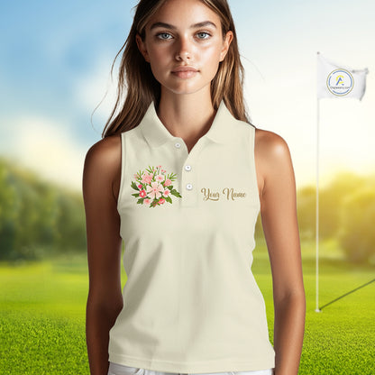 Beige Golf Mama Womens Polo Shirt, Funny Golf Mom Shirt, Mothers Day Gift For Golf Lover Mom, Ladies Golf Polo NHT752