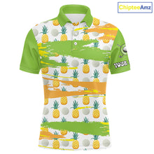 Load image into Gallery viewer, Personalized Pineapple Pattern Mens Golf Polo Shirts Team Golf Clothes Best Golf Gifts NHT753