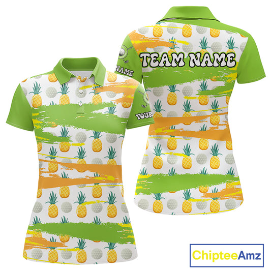 Personalized Pineapple Pattern Womens Golf Polo Shirts Team Golf Clothes Best Golf Gifts NHT753