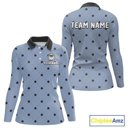 Personalized Womens Golf Jersey Spade Argyle Pattern, Performance Sportswear Golf Polo Shirt NHT755